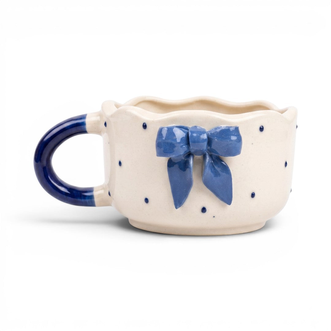 Blue Bow Ceramic Mug