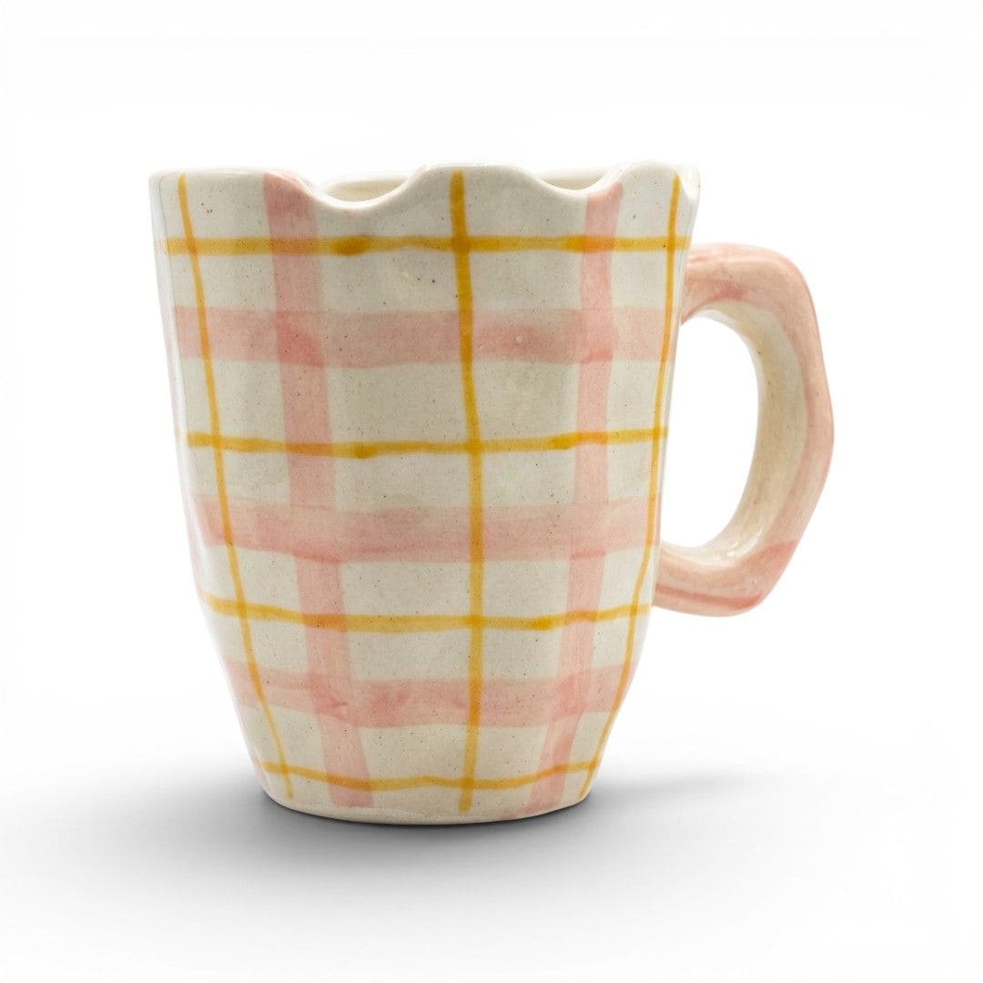 Scalloped Rose Ceramic Mug