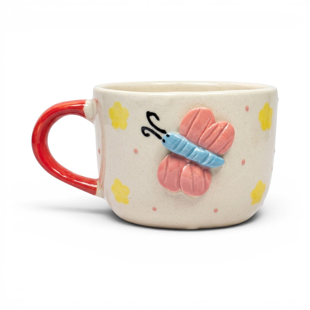 Sculpted Butterfly Ceramic Mug