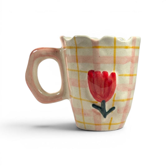 Scalloped Rose Ceramic Mug