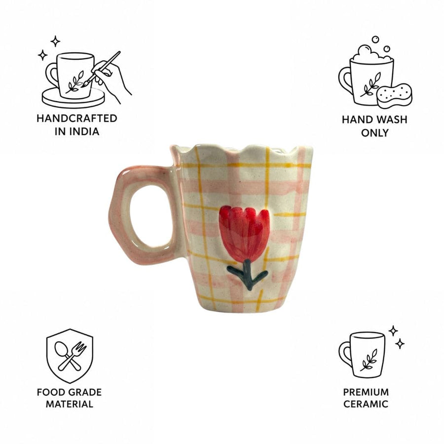 Scalloped Rose Ceramic Mug