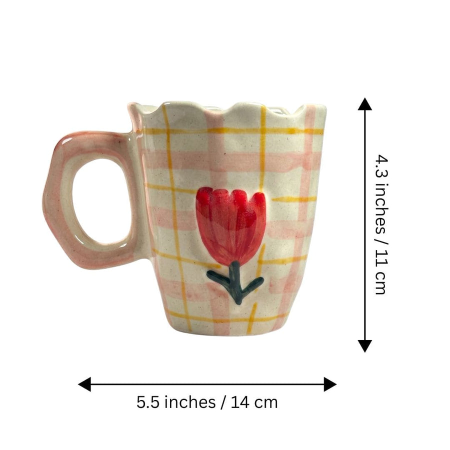 Scalloped Rose Ceramic Mug